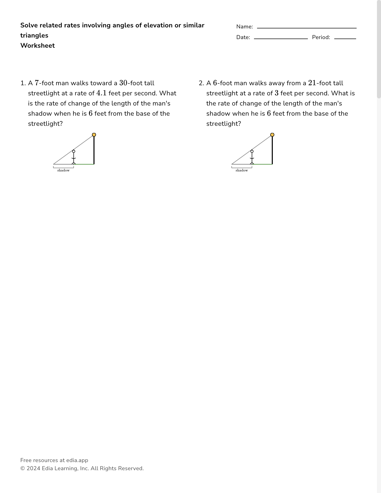 Edia AI Platform For Student Outcomes Related Rates Problems Zpattersoncalculus Worksheets Library