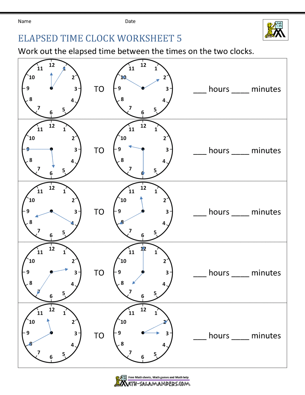Elapsed Time Worksheets 60 Free Telling Time Worksheets Teach Prints