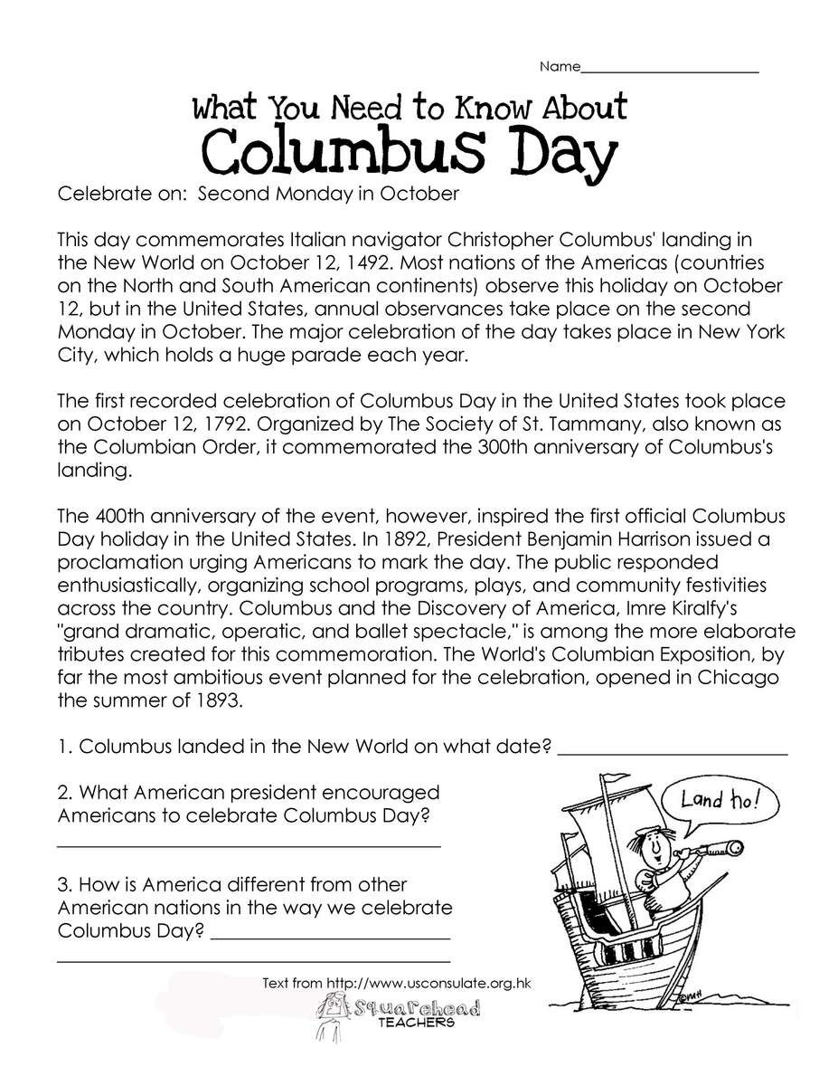 English For Kids Step By Step Columbus Day Worksheets And Reading Worksheets Library English For Kids Step By Step Columbus Day Worksheets And Reading Worksheets Library