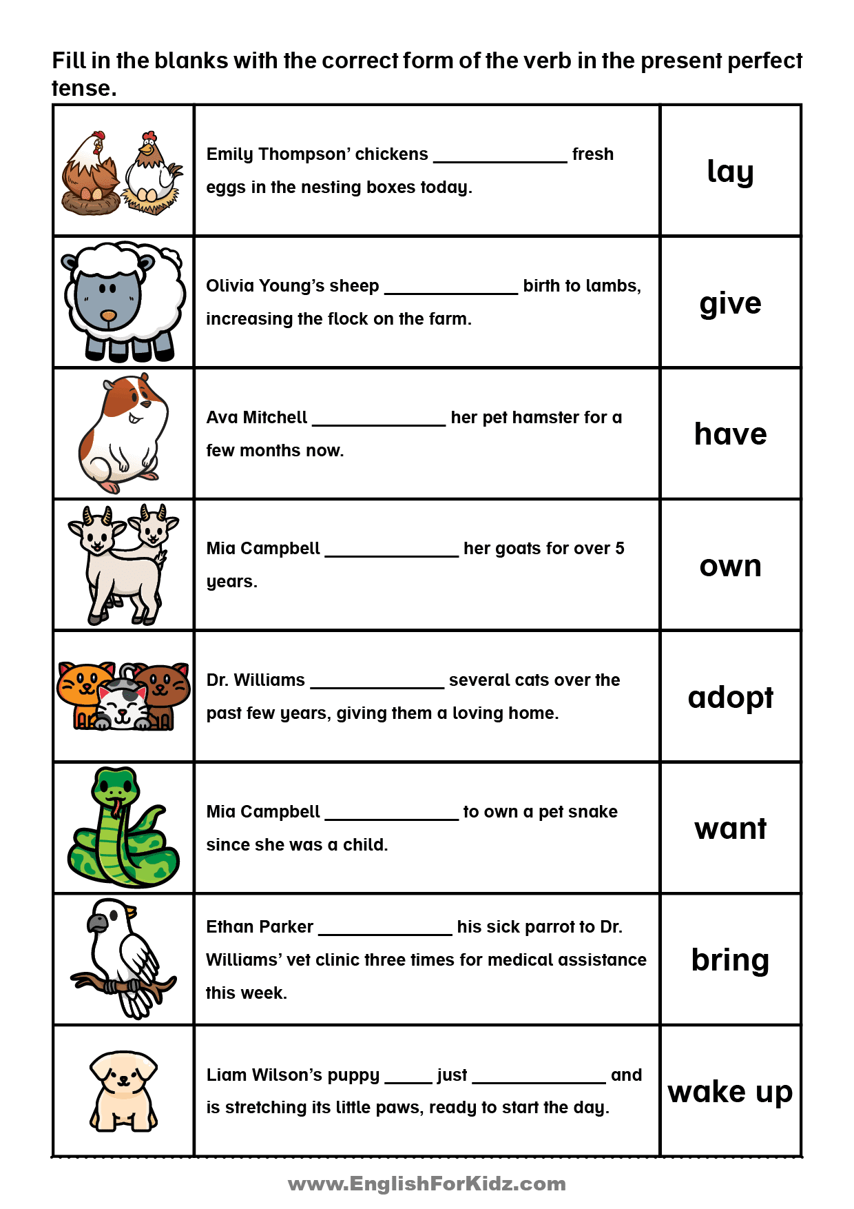 English For Kids Step By Step Present Perfect Tense Reading Comprehension English For Kids Step By Step Present Perfect Tense Reading Comprehension