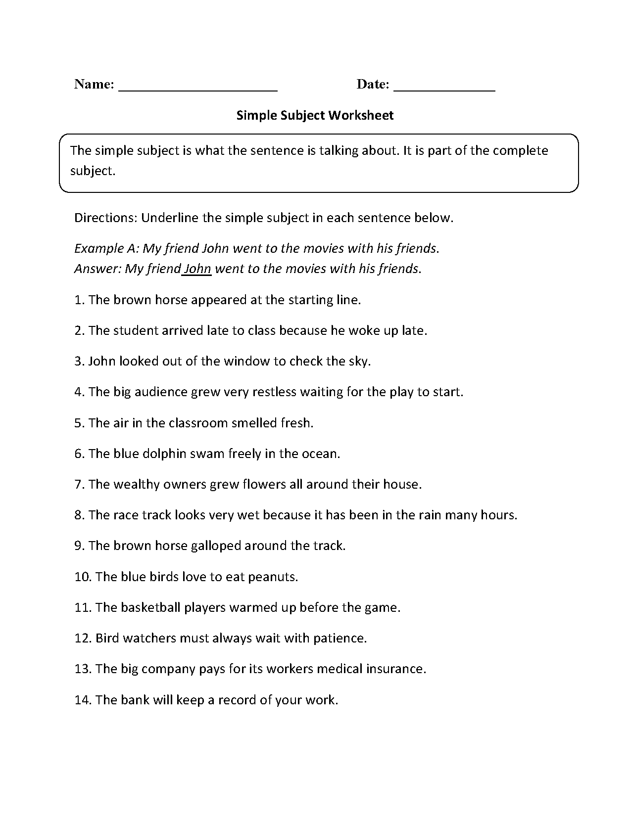 Englishlinx Subject And Predicate Worksheets Englishlinx Subject And Predicate Worksheets