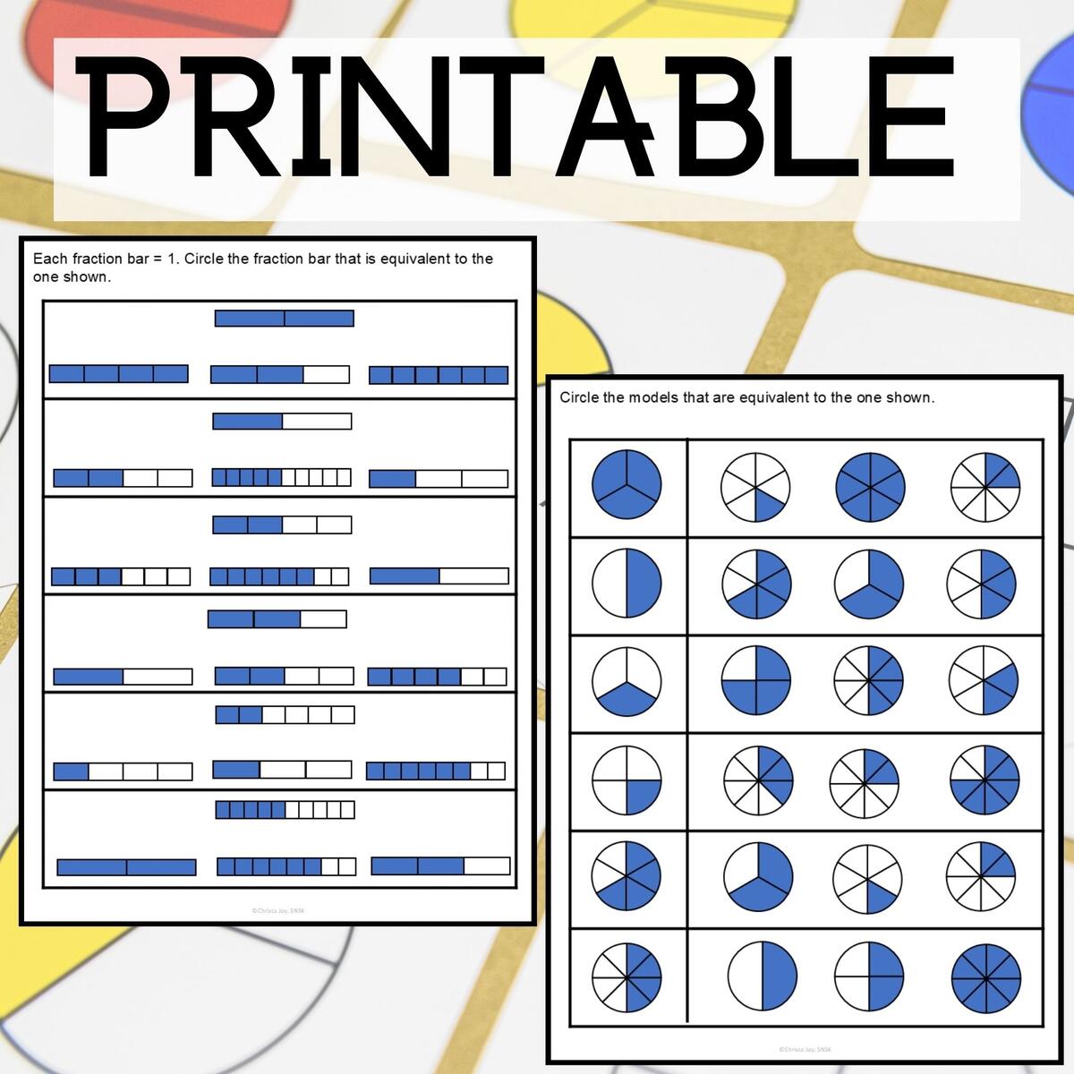 Equivalent Fraction Worksheets With Visual Models Made By Teachers