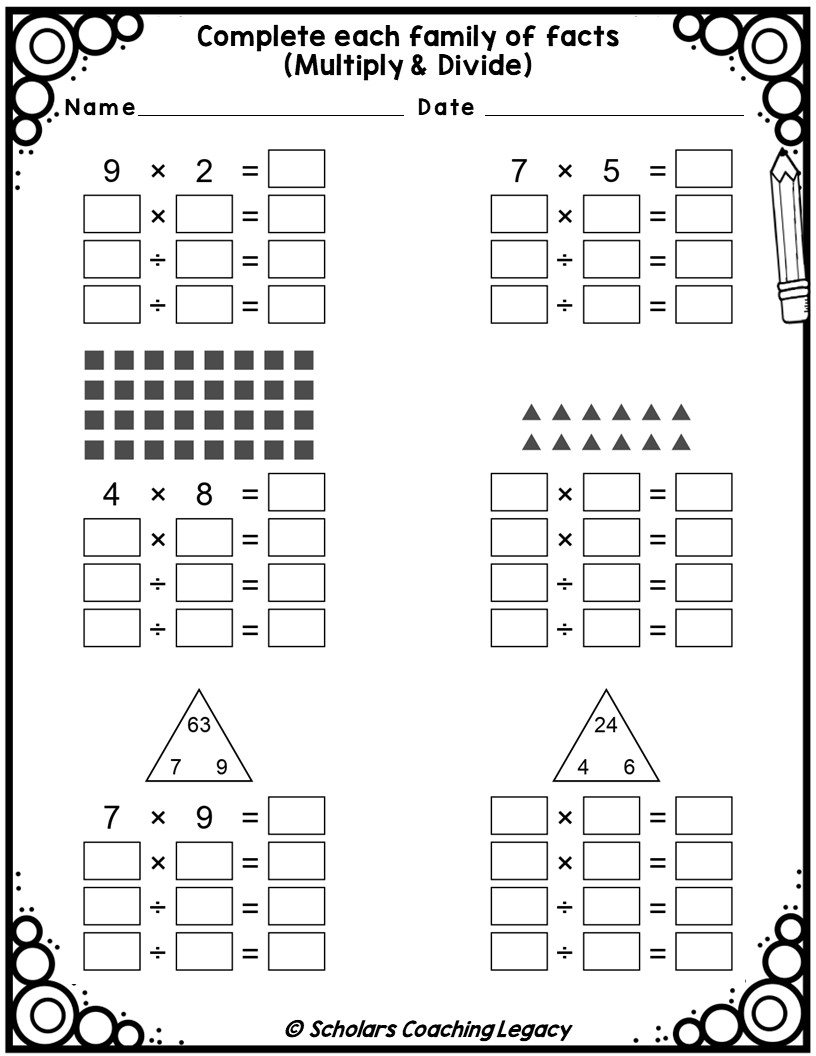 Fact Families Multiplication Division Worksheet Math Problems Made By Teachers Fact Families Multiplication Division Worksheet Math Problems Made By Teachers