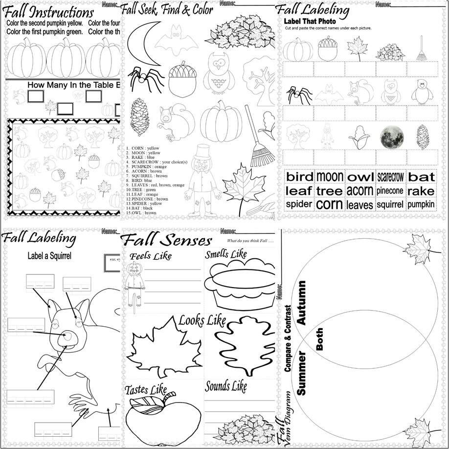 Fall Autumn Activities Worksheets Writing Vocabulary Spelling Math NO PREP Made By Teachers Fall Worksheets Superstar Worksheets