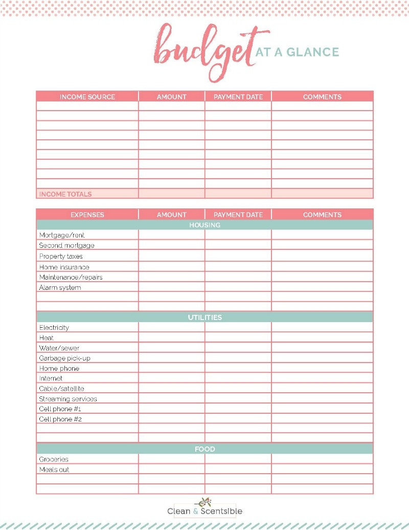 Family Binder Budgeting Printables Clean And Scentsible Family Binder Budgeting Printables Clean And Scentsible