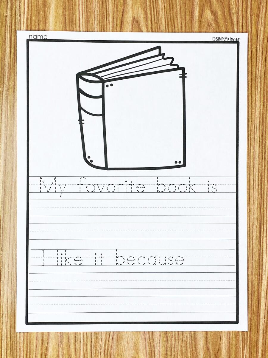 Favorite Book Free Printable Simply Kinder