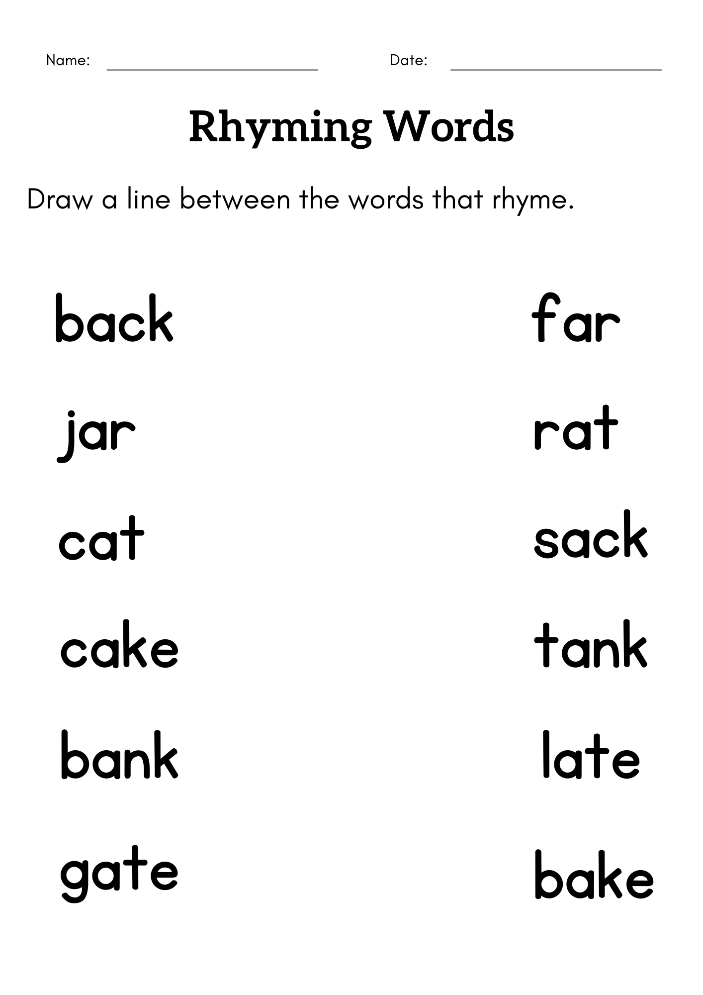 Find The Rhyming Words Worksheet For Kindergarten Match The Rhyming Words Made By Teachers