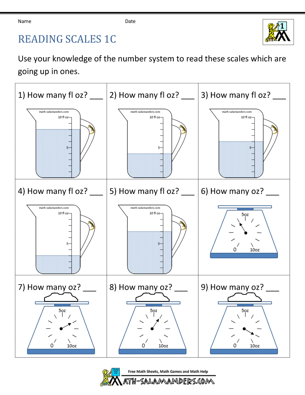 First Grade Measurement Worksheets First Grade Measurement Worksheets
