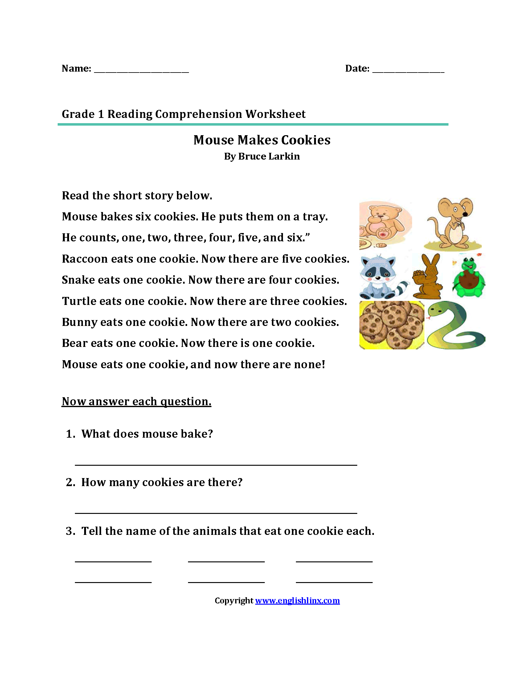 First Grade Reading Worksheets Improve Fluency Vocabulary
