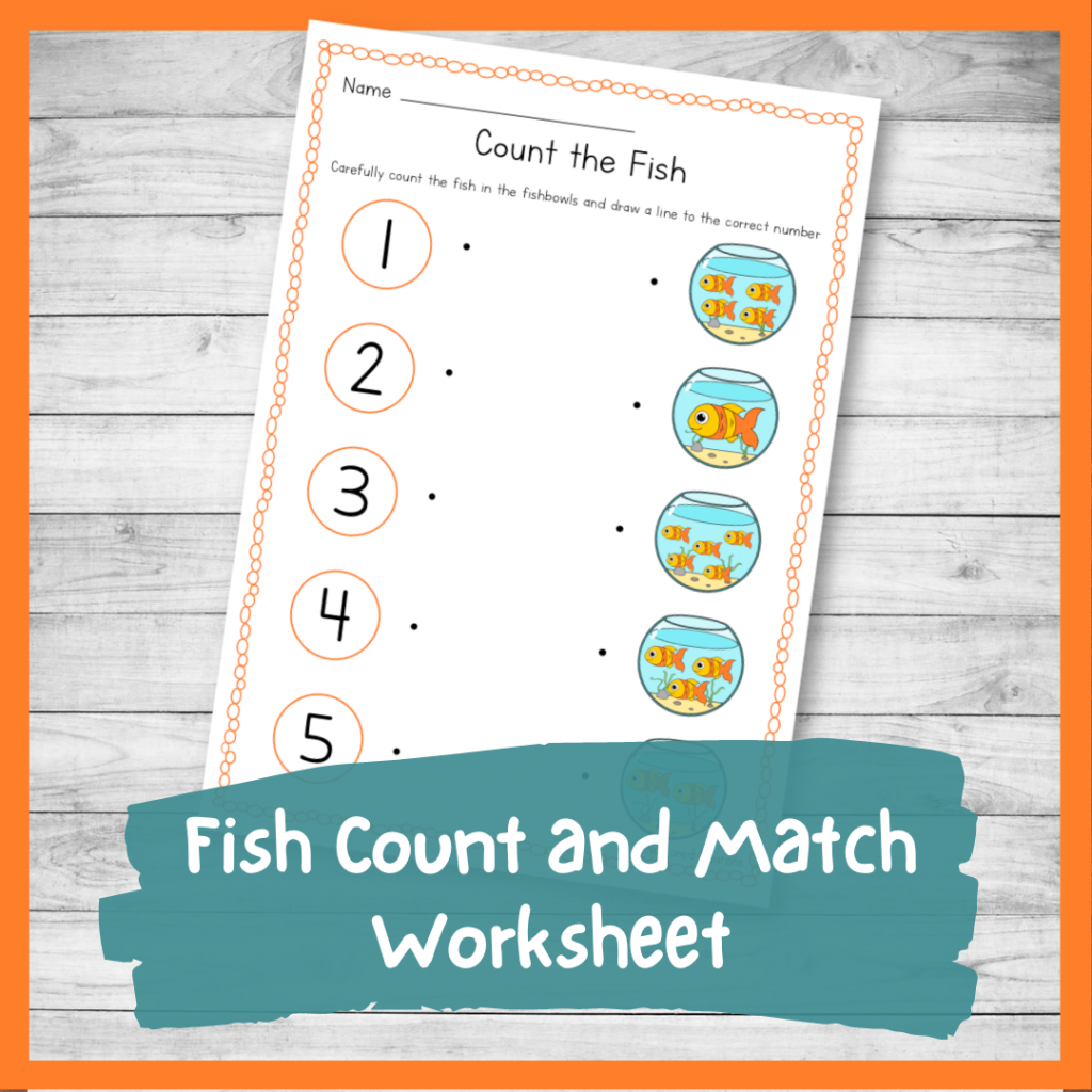 Fish Count And Match Worksheet For Preschool And Kindergarten 1 5 Nurtured Neurons