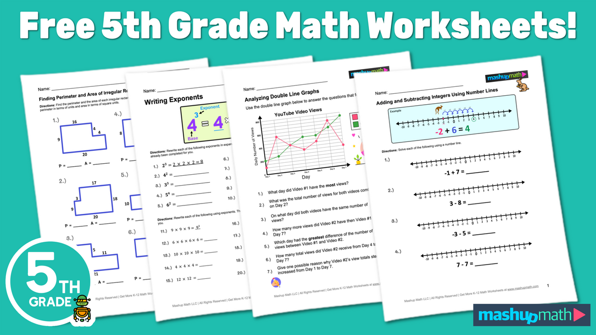 Multiplication Problems Printable 5th Grade