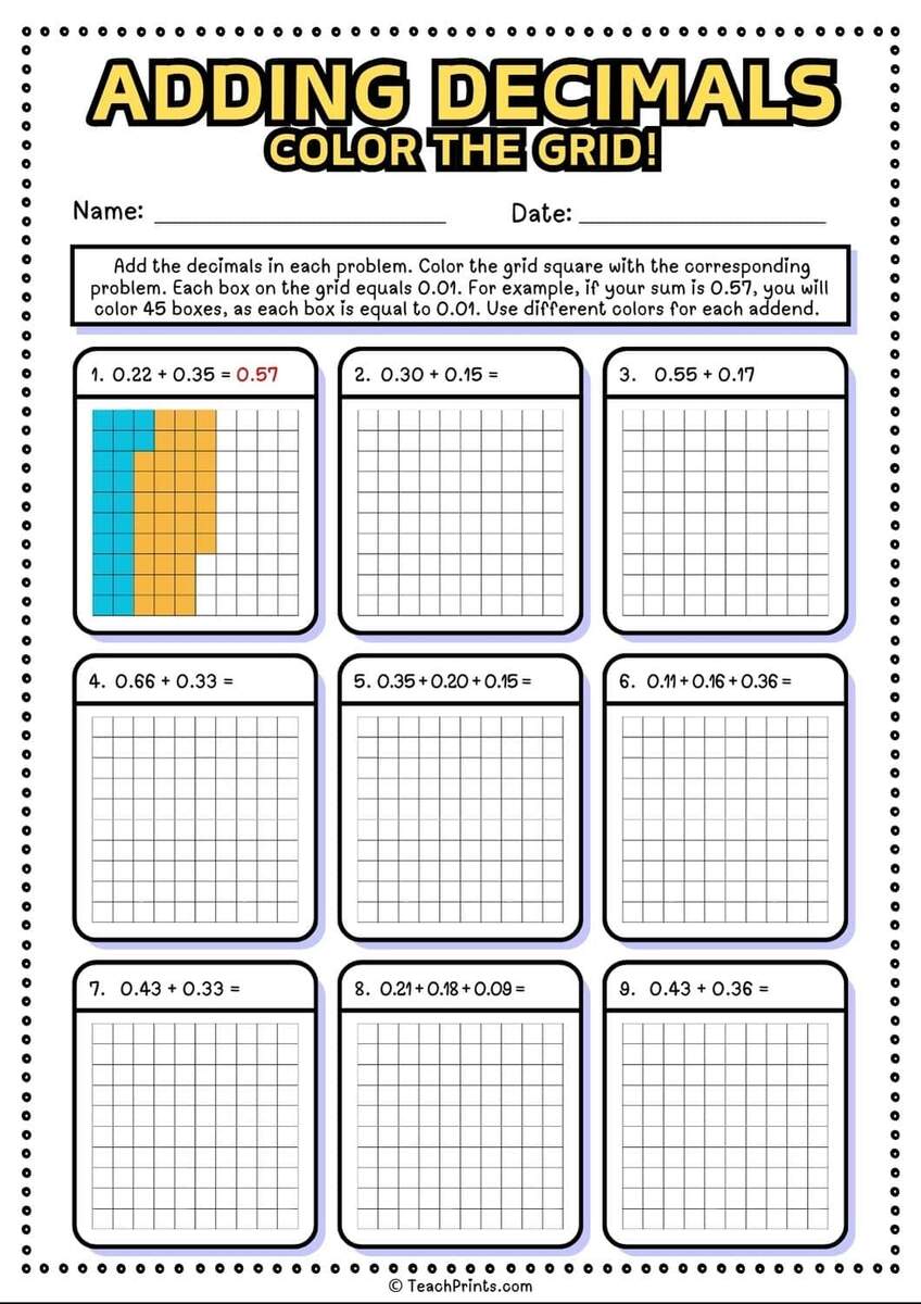 Free Adding Decimals Worksheets Teach Prints Free Adding Decimals Worksheets Teach Prints