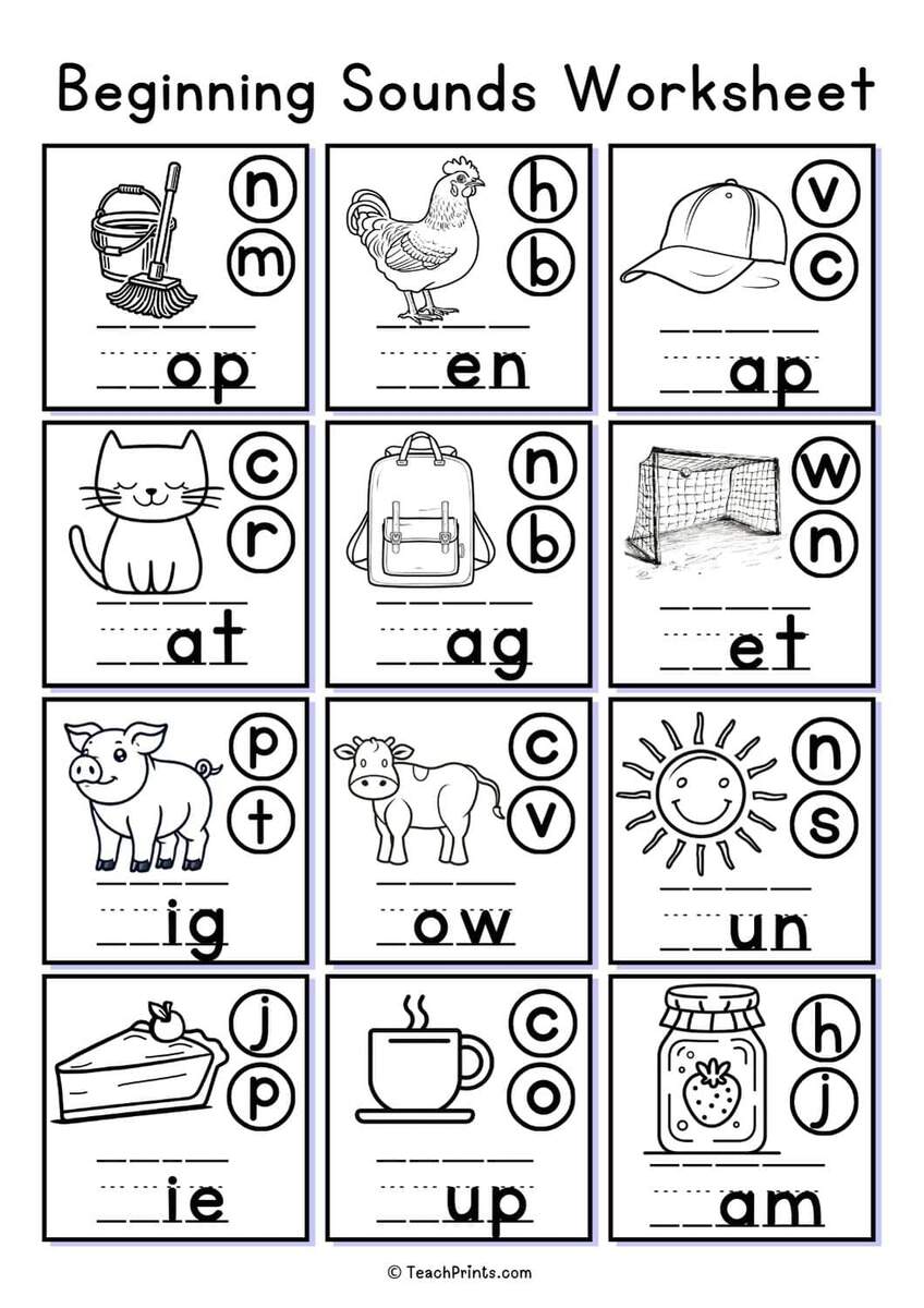 Beginning Sounds Worksheets Superstar Worksheets