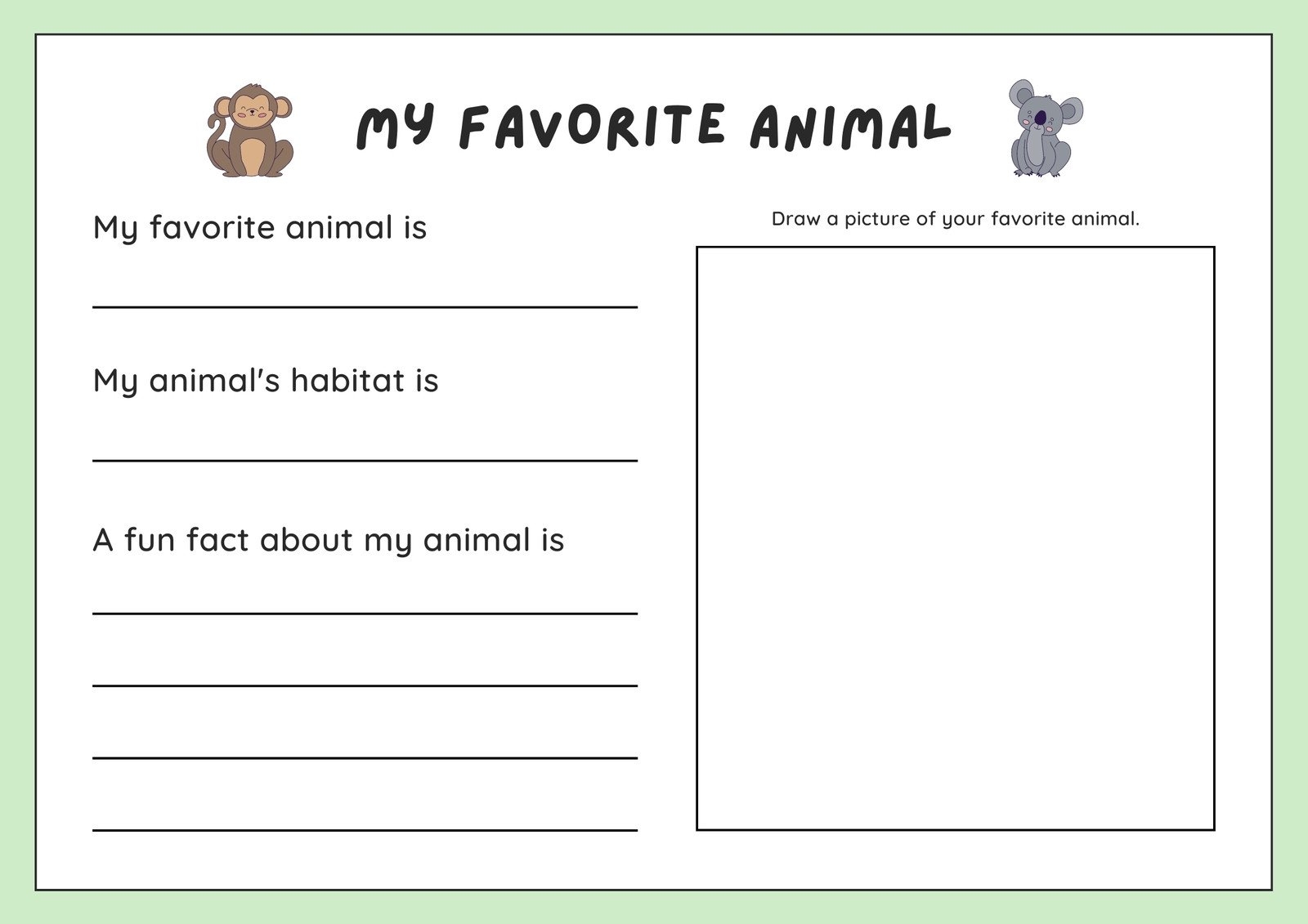 Free Custom Printable Science Worksheet Templates Canva All About Me Worksheet Ocean Animal Theme First Day Of School Activity Made By Teachers