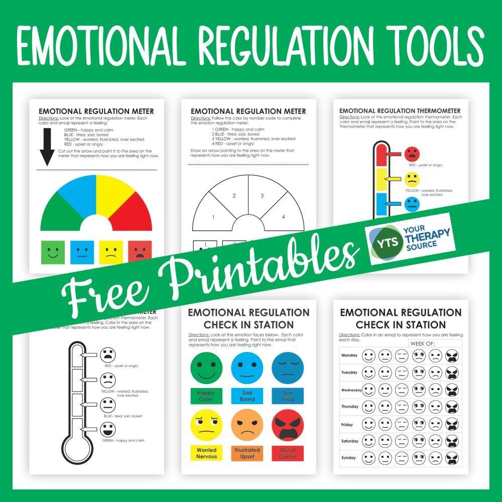 FREE Emotional Regulation Worksheet Your Therapy Source
