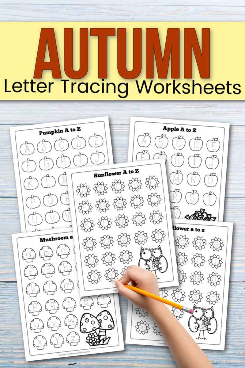 Free Fall Letter Tracing Worksheets For Preschool