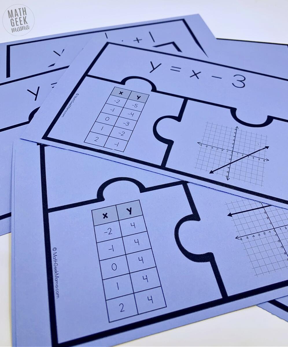 FREE Graph Linear Equations Puzzles Match Equation Table Graph FREE Graph Linear Equations Puzzles Match Equation Table Graph