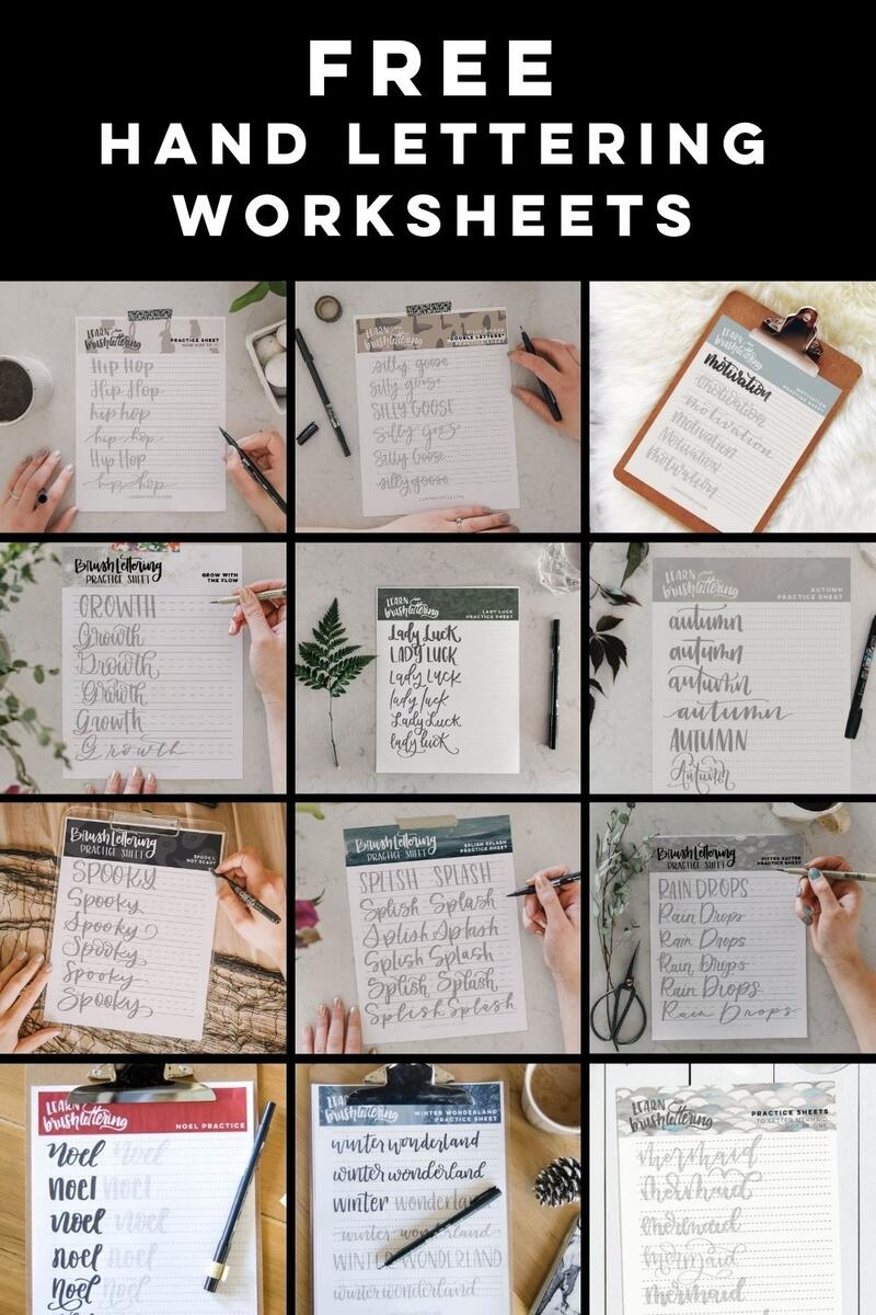 Free Hand Lettering Worksheets Lemon Thistle Growth Printable Hand Lettering Practice Sheet Lemon Thistle