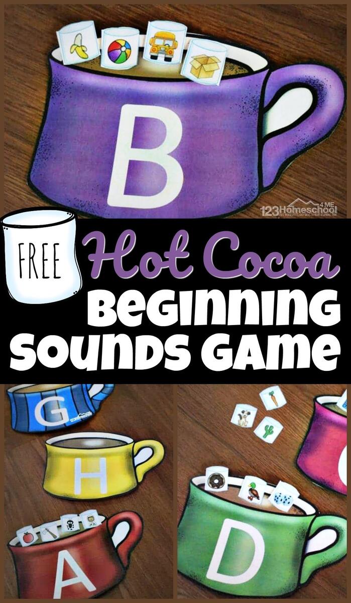FREE Hot Chocolate Beginning Sounds Match Winter Phonics Game FREE Hot Chocolate Beginning Sounds Match Winter Phonics Game