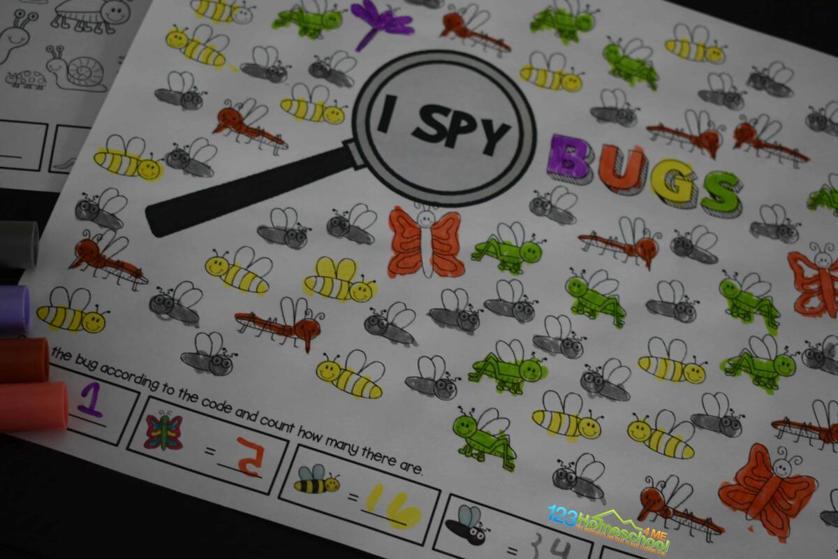 FREE I Spy Bugs Printable Worksheets