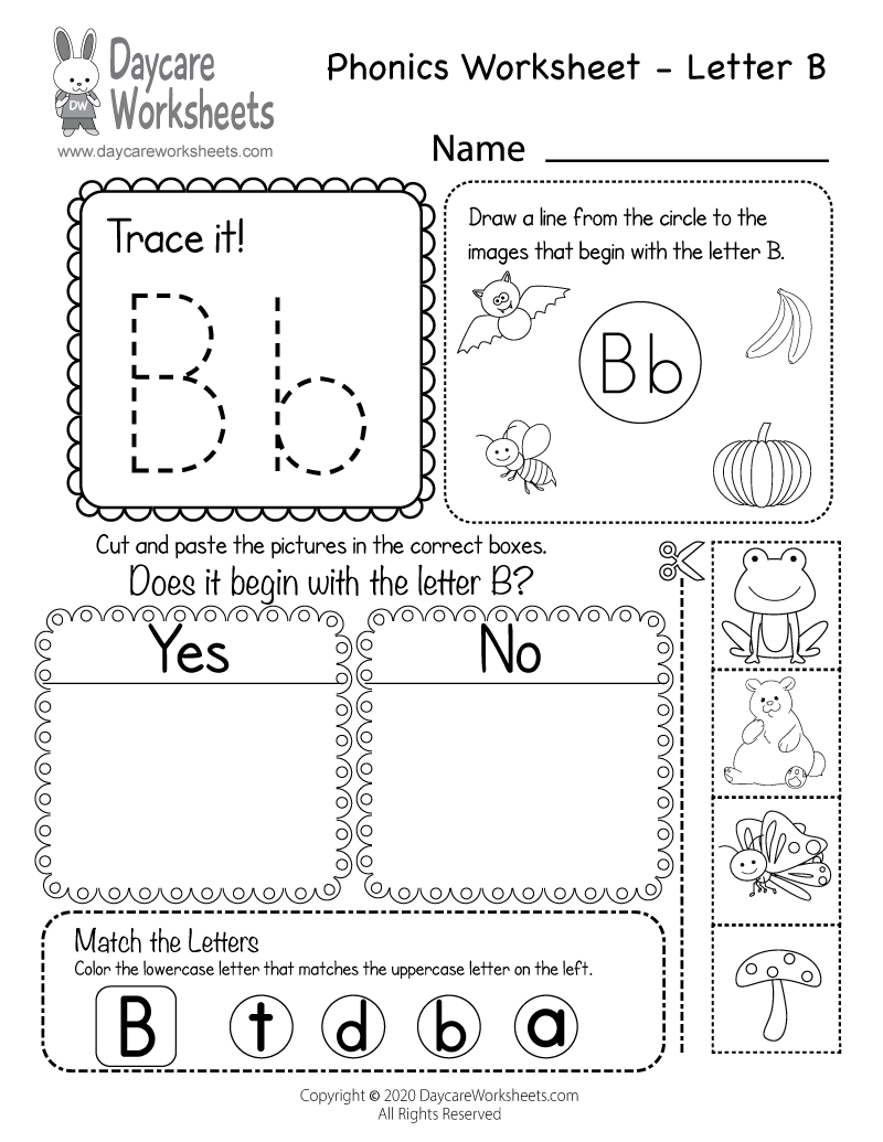 Free Letter B Phonics Worksheet For Preschool Beginning Sounds Free Letter B Phonics Worksheet For Preschool Beginning Sounds