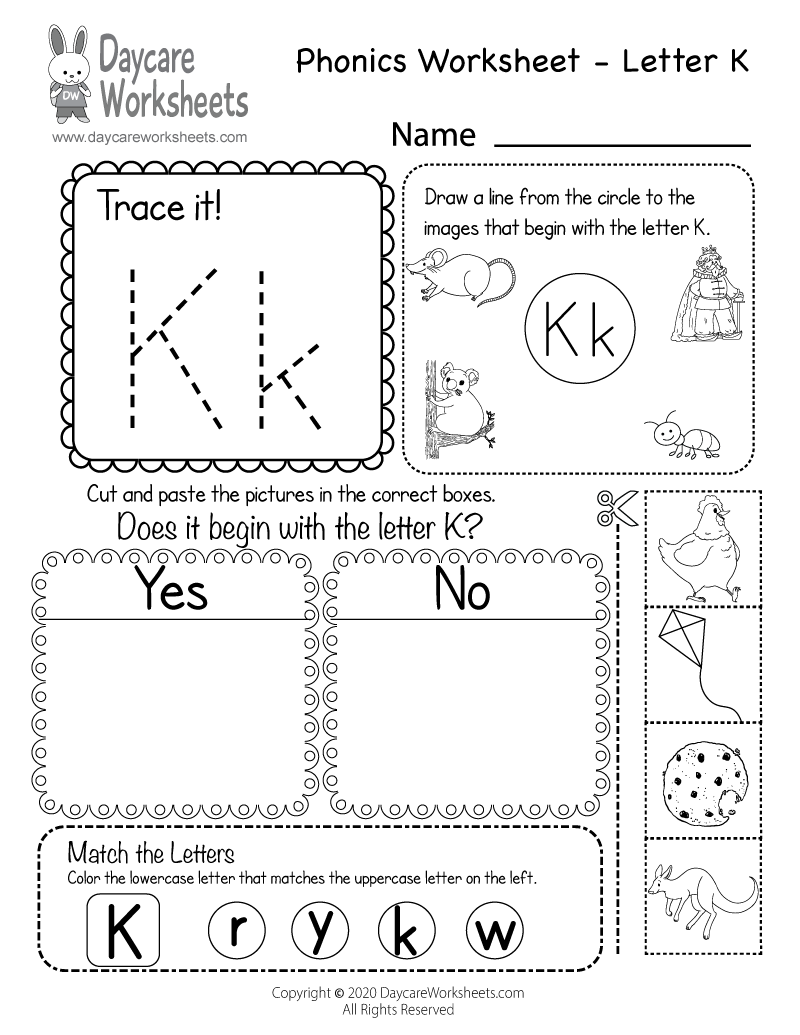 Free Letter K Phonics Worksheet For Preschool Beginning Sounds Free Letter K Phonics Worksheet For Preschool Beginning Sounds