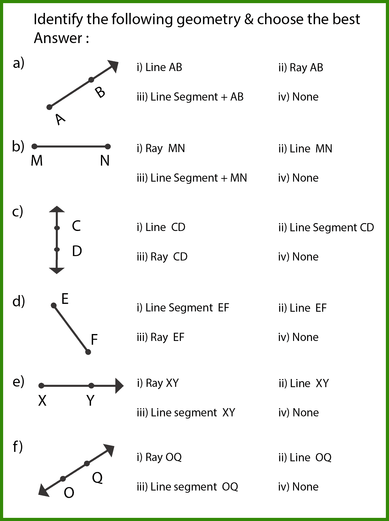 Lines Rays Line Segments Worksheets Storyboard That