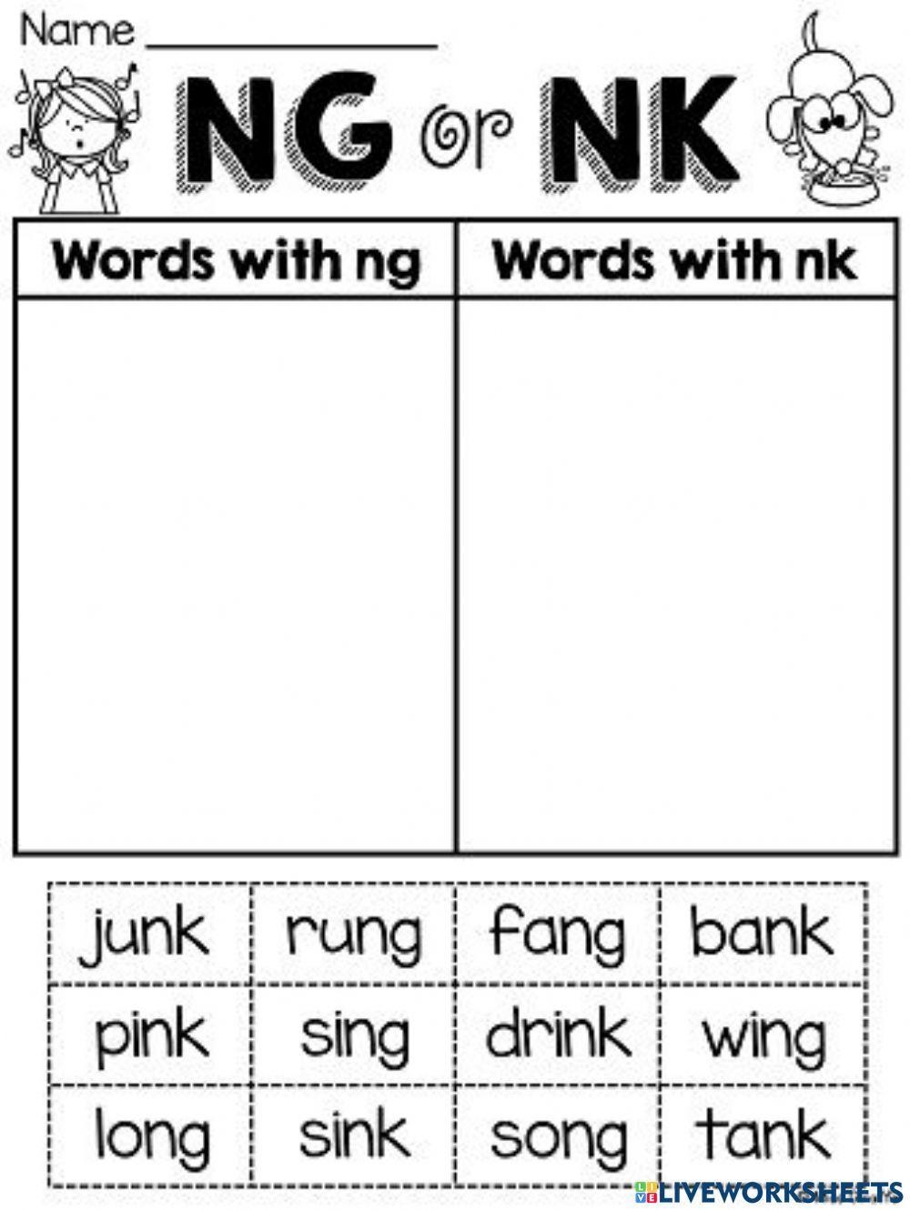 FREE Ending Blends Ng And Nk Worksheets With Do A Dot Markers