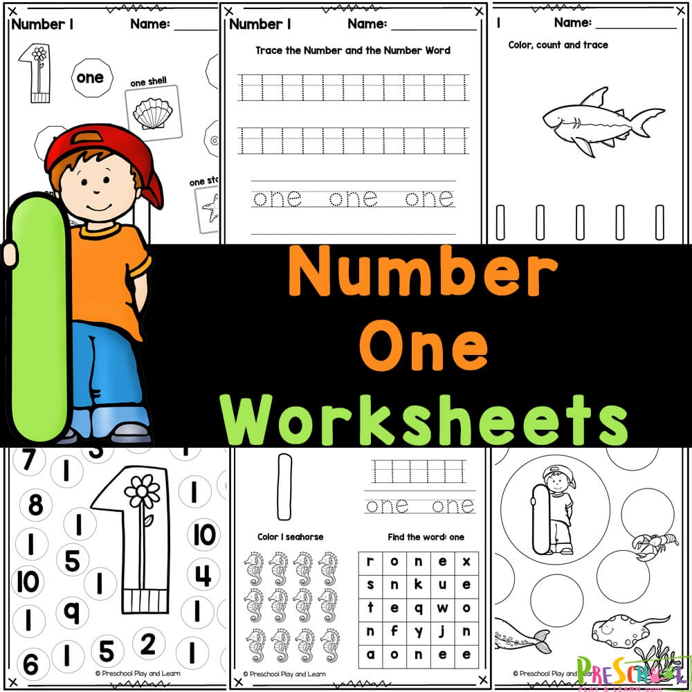 FREE Number 1 Worksheets For Preschool Tracing Counting Exercises Free Preschool Printables Packet Number 1 Jennibeemine