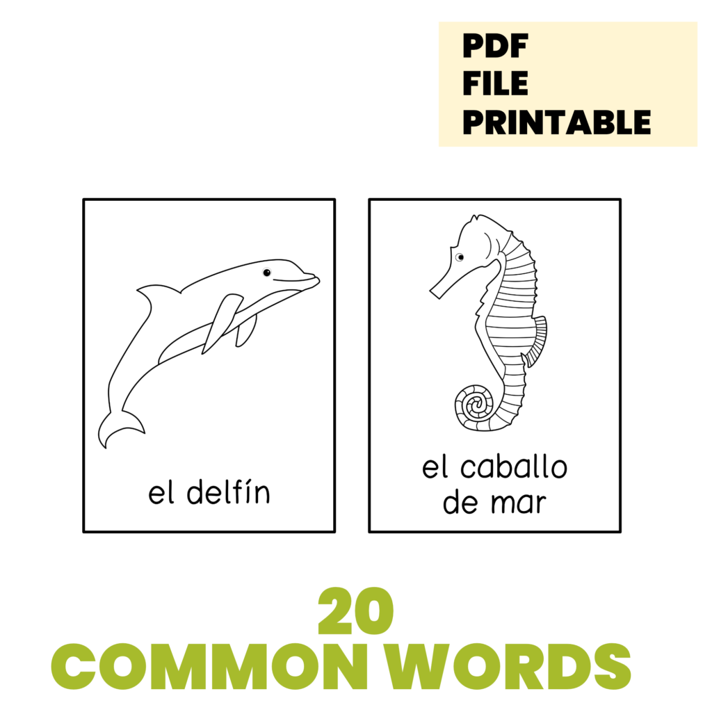 Free Ocean Animals In Spanish List Little Spanish