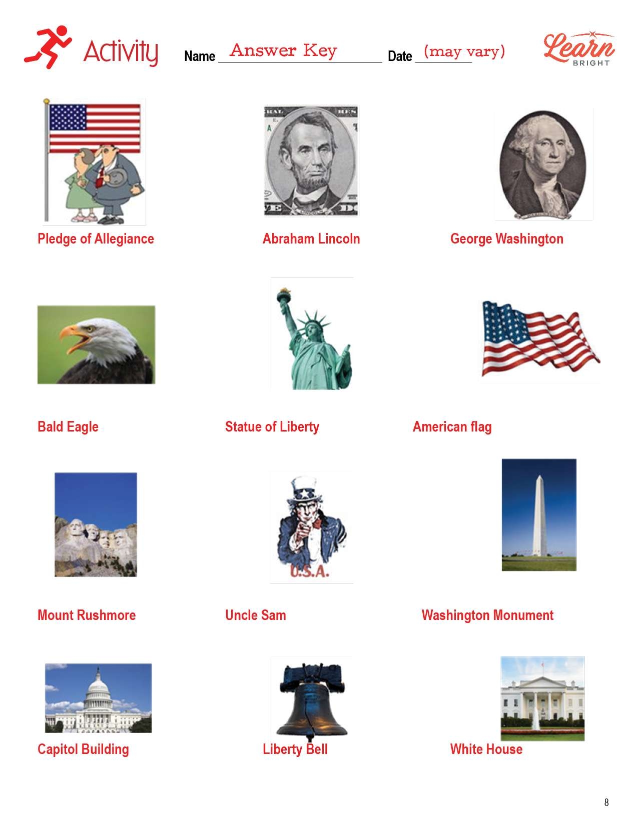 FREE Patriotic American Symbols For Kids Readers To Color And Worksheets Library
