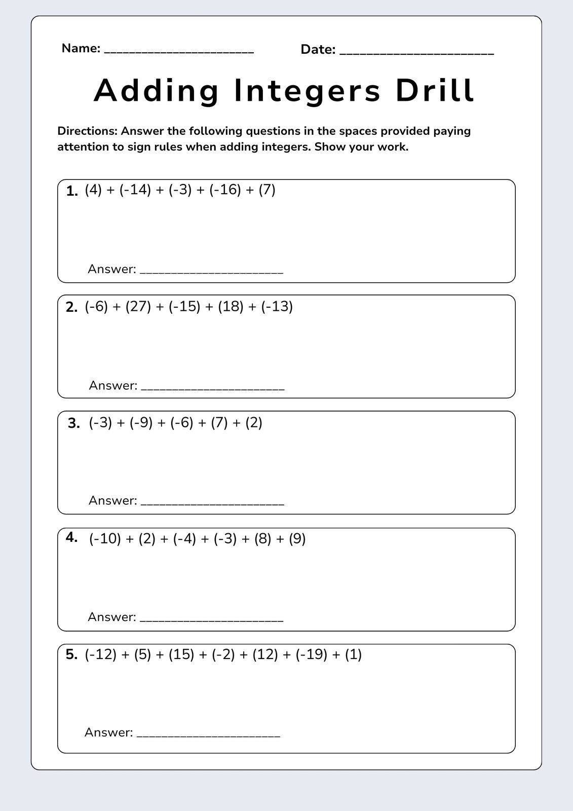 Free Printable 8th Grade Math Worksheet Templates Canva 8th Grade Math Workhsheets