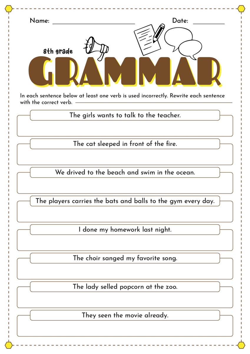 Free Printable 8th Grade Worksheets For Effective Learning Free Printable 8th Grade Worksheets For Effective Learning
