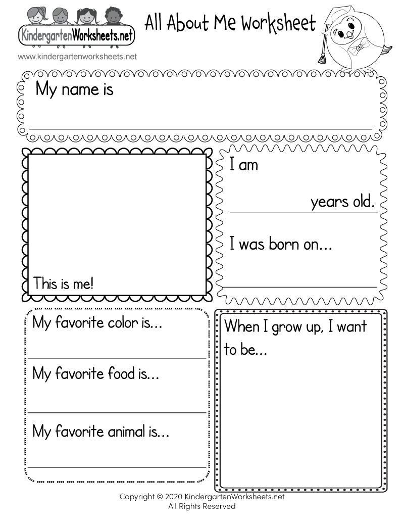 Free Printable All About Me Worksheet