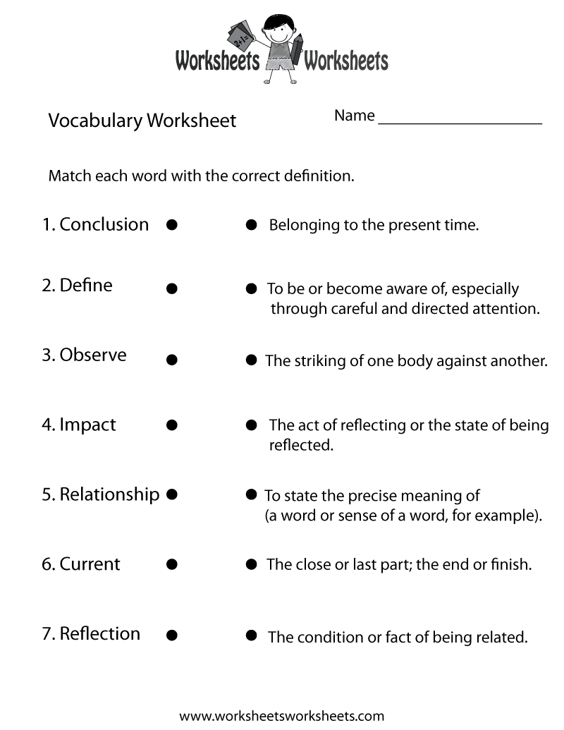 Free Printable English Vocabulary Worksheet Worksheets Library Free Printable English Vocabulary Worksheet Worksheets Library