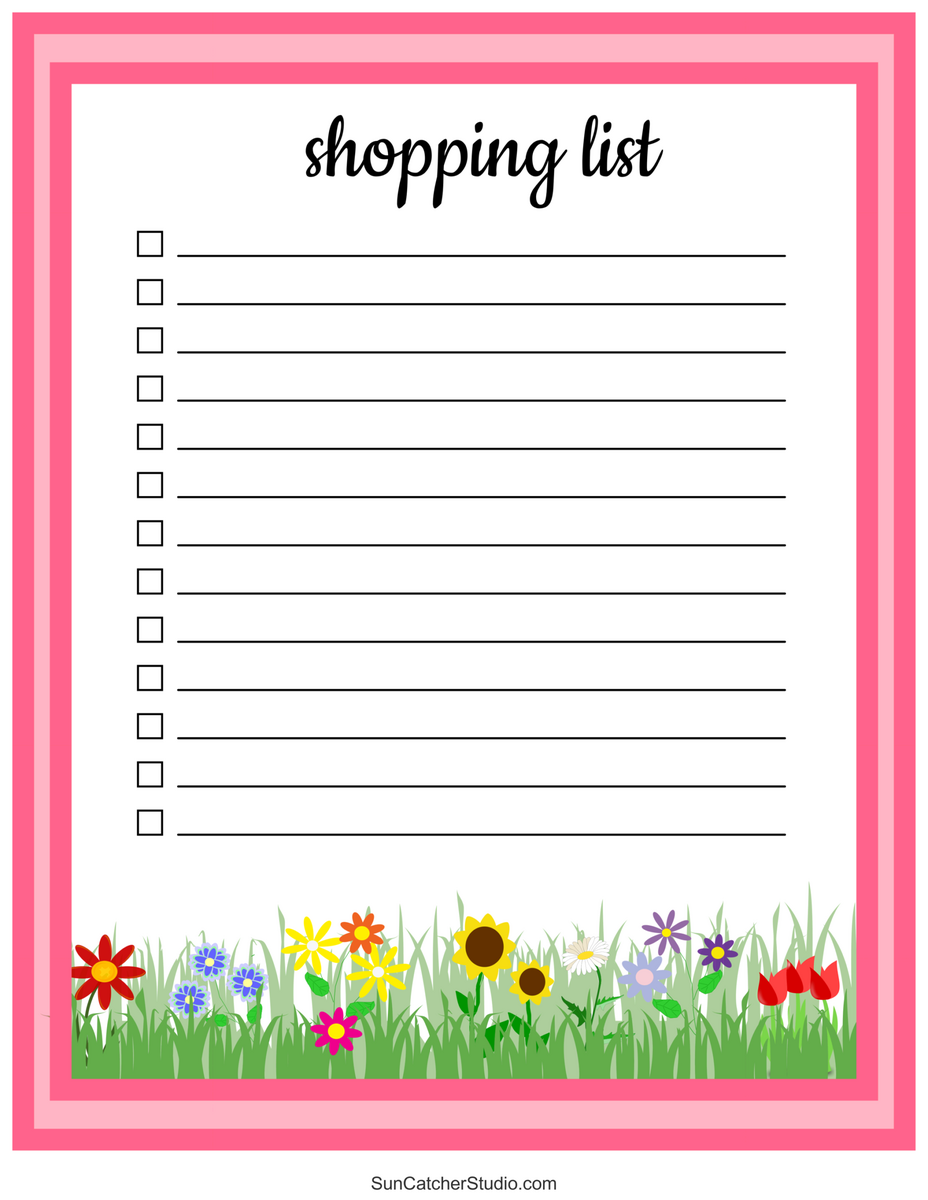 Free Printable Grocery List Templates PDF Shopping Lists Free Printables Lettering SVG Files Tools Apps