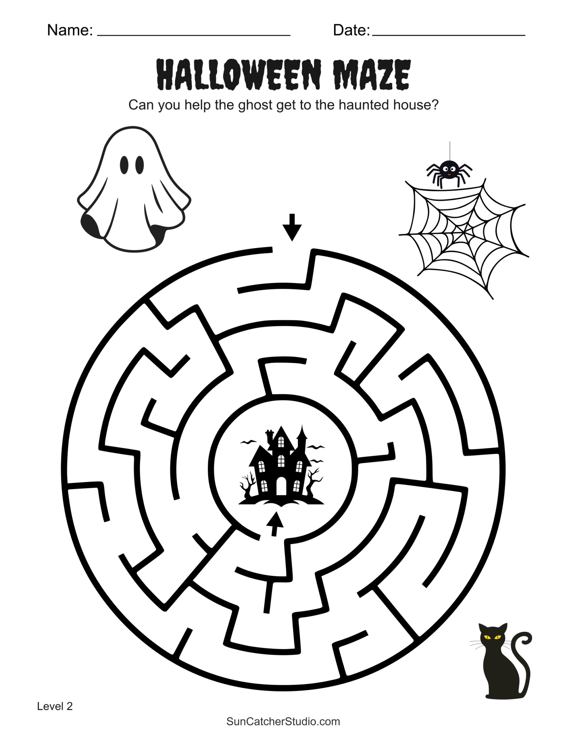 Free Printable Halloween Maze Worksheets And Puzzles Free Printables Lettering SVG Files Tools Apps Halloween Spot The Difference Printable Haunted House Puzzle Worksheet For Kids Fun Classroom Party Activity Etsy Israel