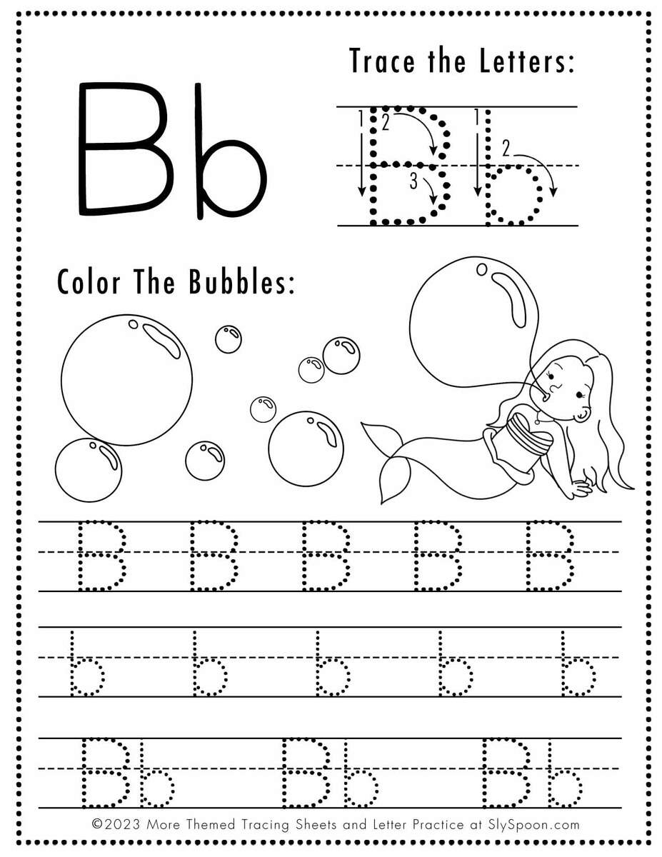 Free Printable Letter B Worksheets Sly Spoon Letter B Free Worksheets TeachersMag