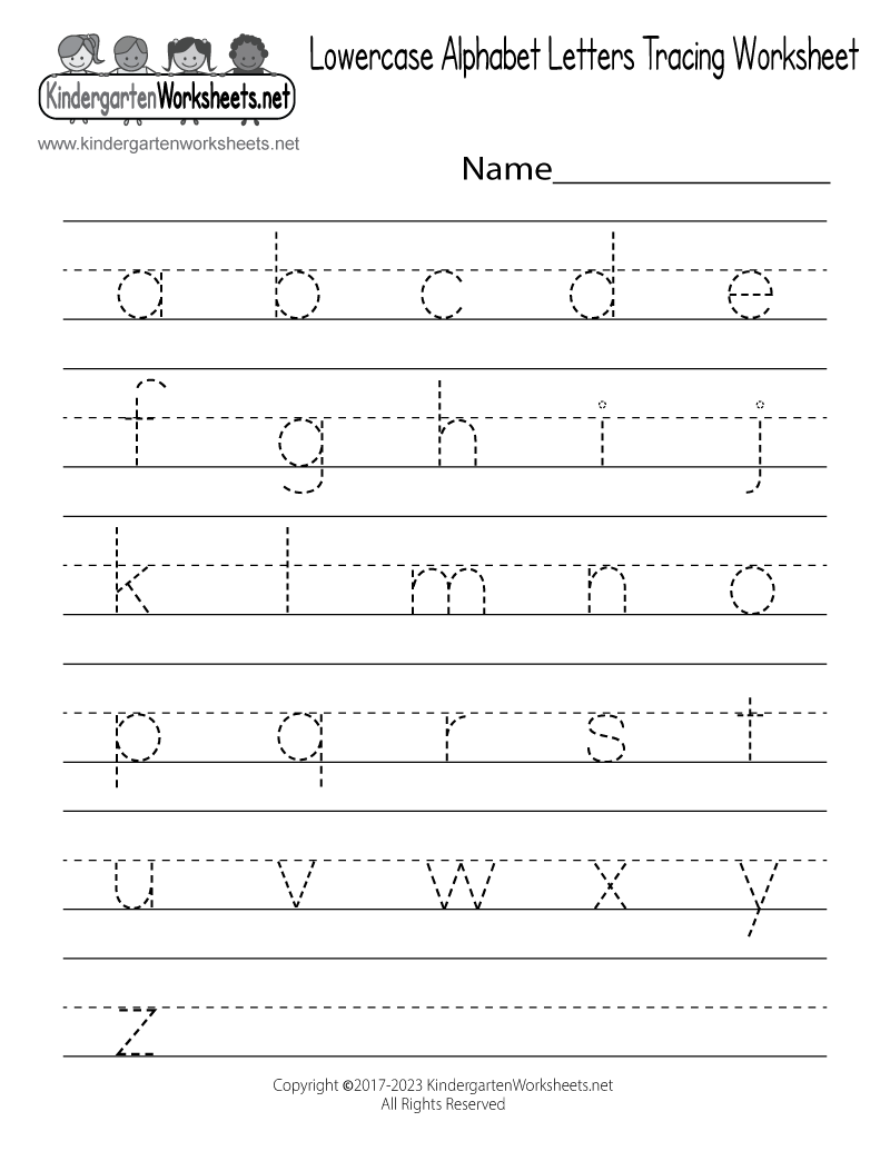 Alphabet Tracing Worksheets Lowercase Handwriting Practice PDF Etsy