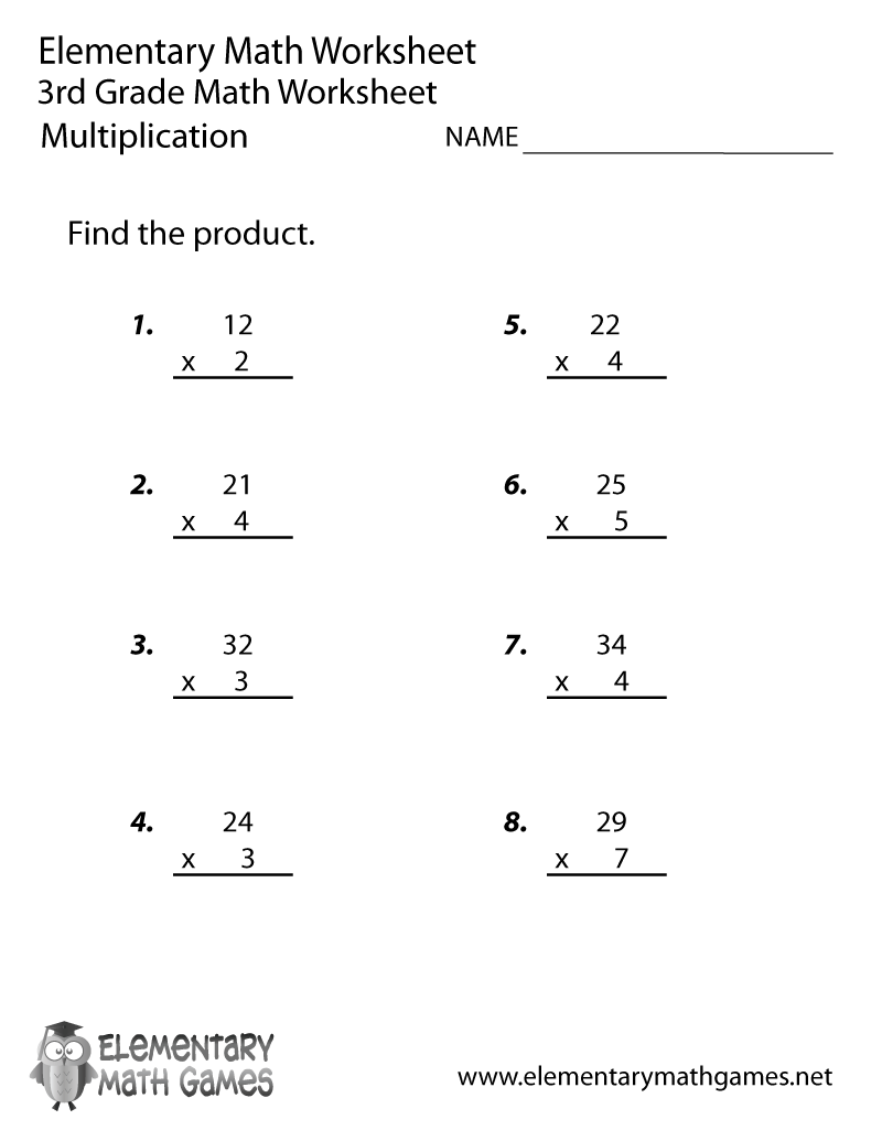 Free Printable Multiplication Worksheet For Third Grade Free Printable Multiplication Worksheet For Third Grade