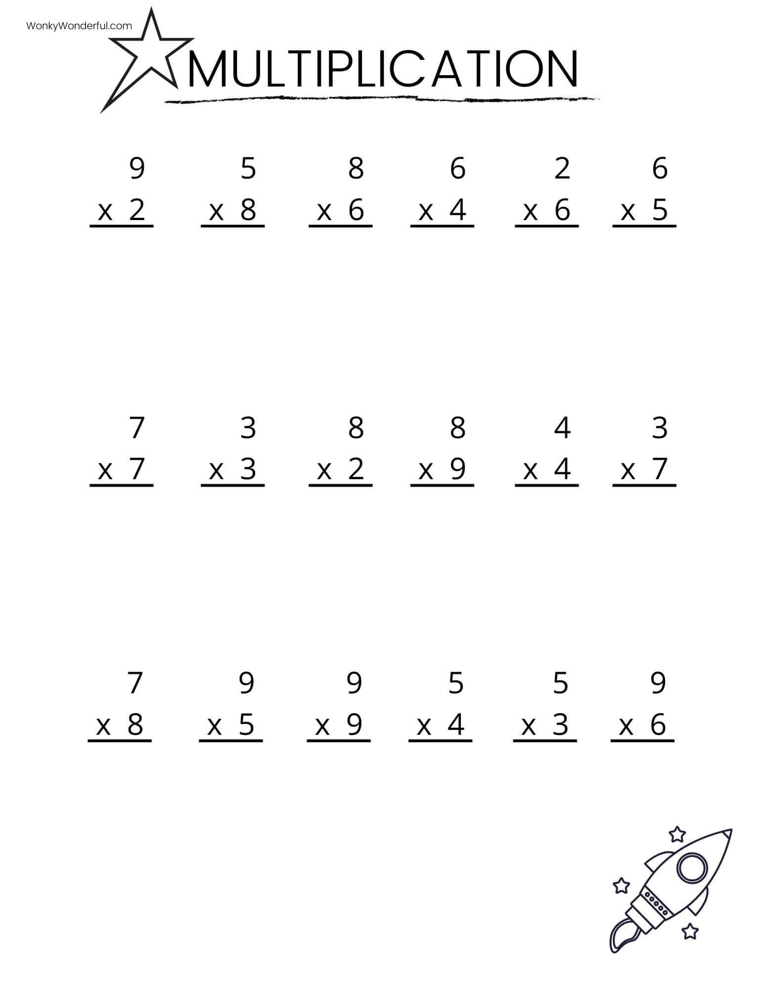 FREE PRINTABLE MULTIPLICATION WORKSHEETS WonkyWonderful Multiplication Worksheets For Grade 3