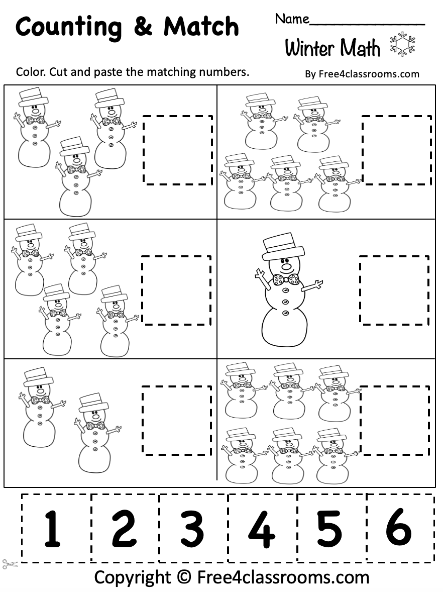 Free Printable Winter Matching Worksheet Pjs And Paint