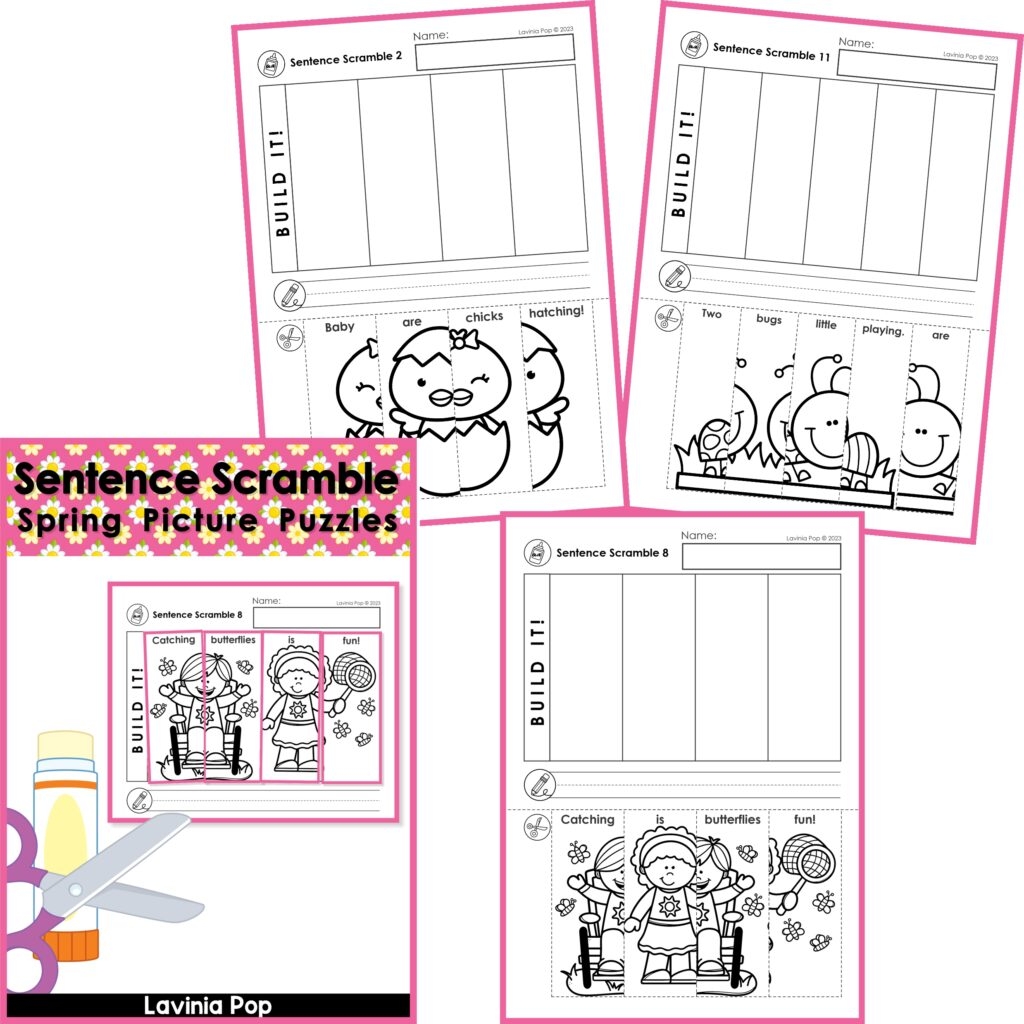 FREE Sentence Scramble Spring Sentence Building Picture Puzzles In My World FREE Sentence Scramble Spring Sentence Building Picture Puzzles In My World