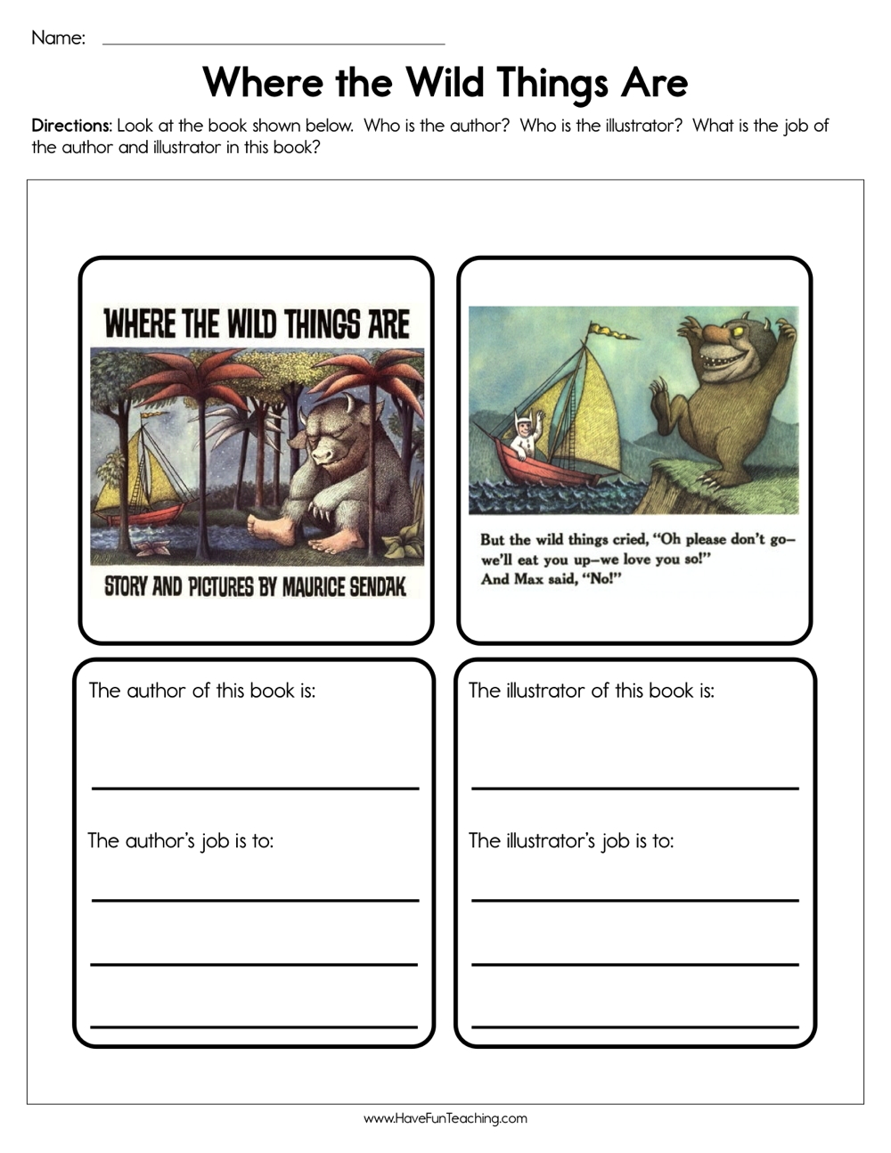Printable Where The Wild Things Are Characters Printable Party Favors