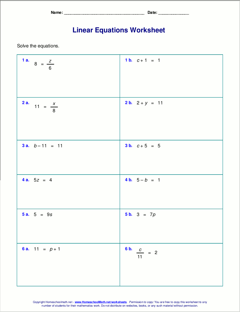 Free Worksheets For Linear Equations Grades 6 9 Pre Algebra Algebra 1 Writing Functions Pre Algebra Practice Worksheet