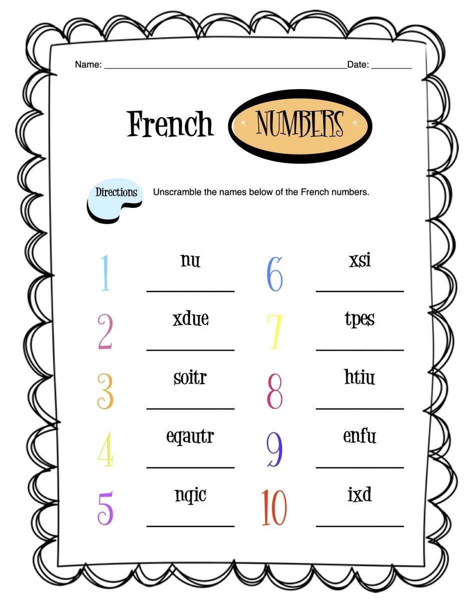 French Numbers Worksheet Packet Made By Teachers French Numbers Worksheet Packet Made By Teachers