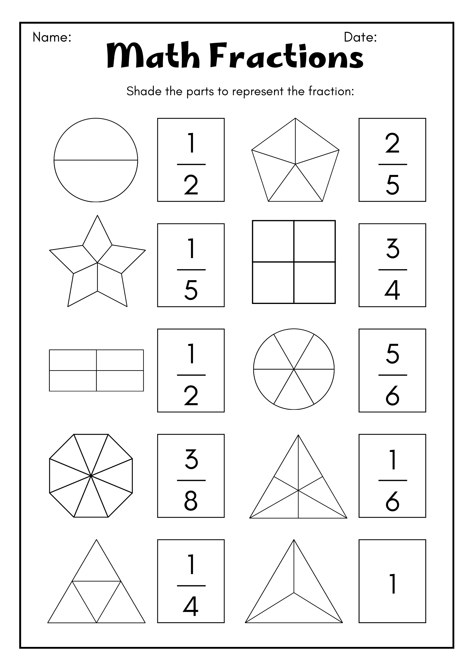 Fun Math Fraction Worksheets For 3rd Graders Made By Teachers Math Worksheets Superstar Worksheets