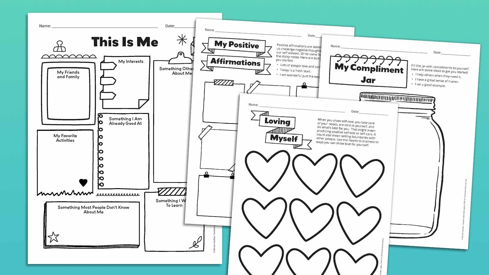 Get Our Free Bundle Of Self Esteem Worksheets Self Esteem Daily Worksheet FREE Printable Krista H Counseling