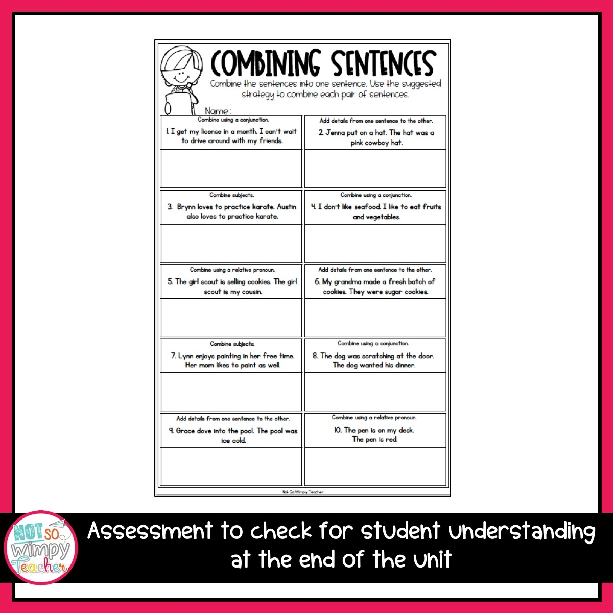 Grammar Fifth Grade Activities Combine Sentences Not So Wimpy Teacher