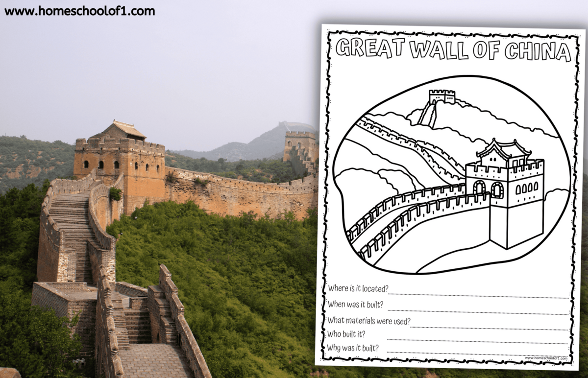 Great Wall Of China Worksheet Fun Facts For Kids Great Wall Of China Coloring Page Easy Drawing Guides